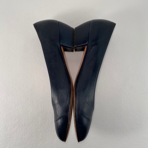 Salvatore Ferragamo Blue Leather Low Heel Pumps - Picture 7 of 8